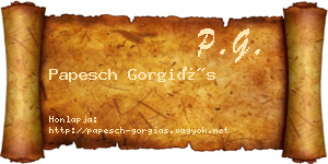 Papesch Gorgiás névjegykártya